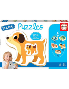 Set de 5 Puzzles Infantiles Progresivos de 2 a 4 Piezas.