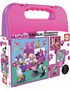 Puzzles Progresivos Maleta Minnie Ayudantes Felices