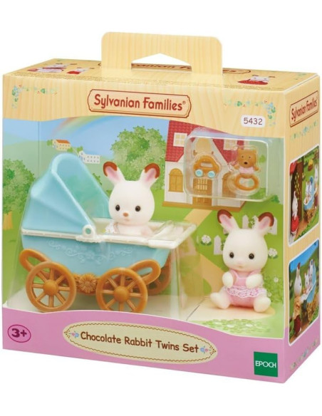 Sylvanian Families - 05432 - Set de cochecito gemelar Cabe y Breeze Chocolate