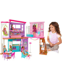 Casa Malibú Casa de muñecas plegable 2 pisos con 6... 2