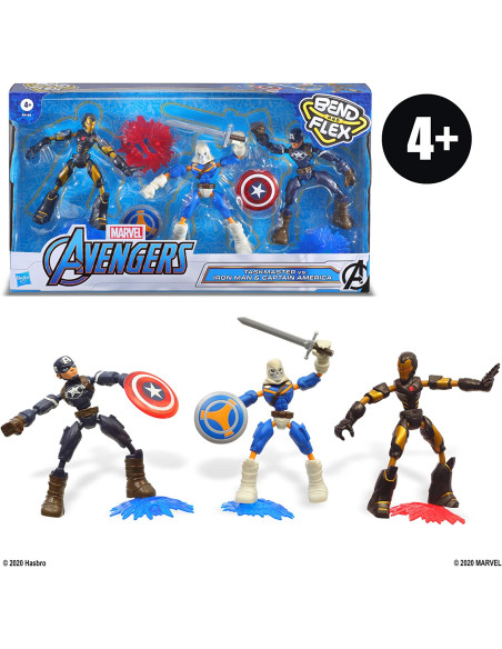 Marvel Avengers – Juego de 3 Figuras – Takmaster vs Iron Man & Capitán América