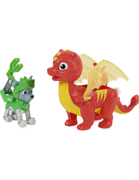 Paw Patrolconjunto de Figuras de acción de Rocky y el dragón Flame de Rescue KnightsPaw Patrolconjun