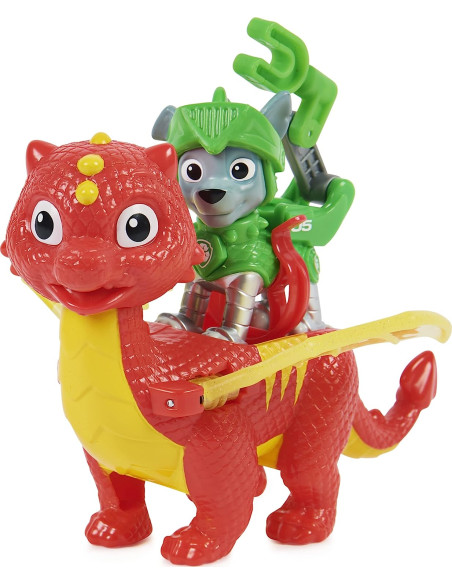 Paw Patrolconjunto de Figuras de acción de Rocky y el dragón Flame de Rescue KnightsPaw Patrolconjun
