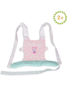Nenuco - Portabebés, portador/mochila de tela rosa y verd 2