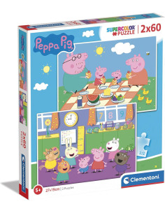 Puzzle Infantil 2 Puzzles de 60 Piezas Peppa Pig