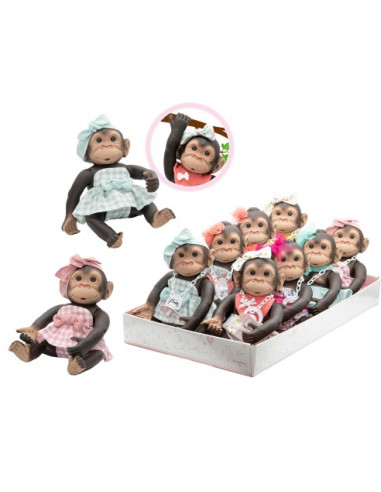 Bebé mono de 25 cm en expositor de 8 piezas....