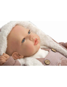 Muñeca Bebé Reborn Gadea rosa con manta 2