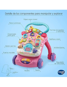 Andador Andadin 2 en 1 - Correpasillos Rosa 2