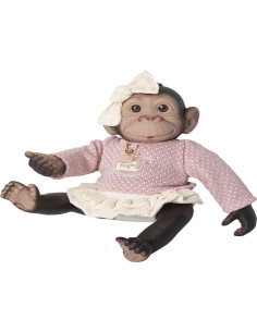 Mono reborn jersey y falda volante beige de 35 cm