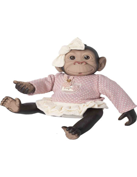 Mono reborn jersey y falda volante beige de 35 cm