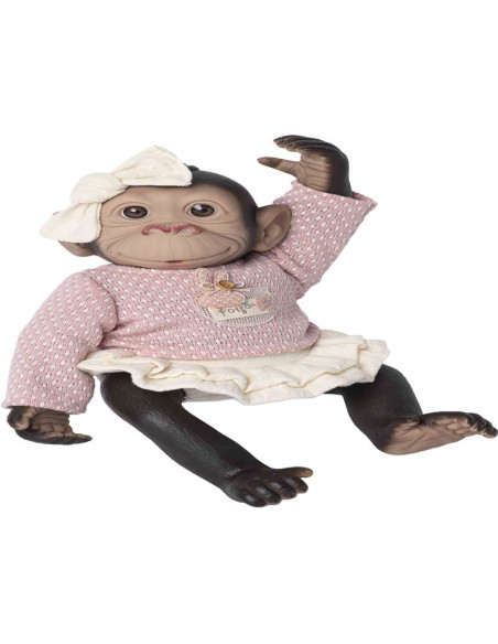 Mono reborn jersey y falda volante beige de 35 cm