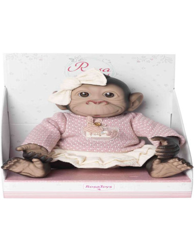 Mono reborn jersey y falda volante beige de 35 cm