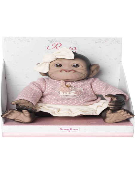 Mono reborn jersey y falda volante beige de 35 cm