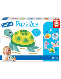 Baby Puzzles Animales actuáticos | Set de 5 Baby Puzzles...