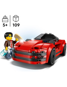 LEGO City Deportivo Rojo Coche de Juguete con Minifigura 2