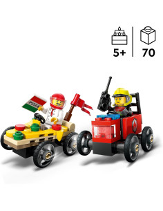 LEGO City Pack de Coches de Carreras: Pizza vs. Camión de... 2