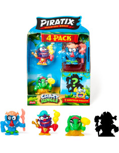 Piratix Adventure World Serie Crazy Jungle, Pack de 4 -...
