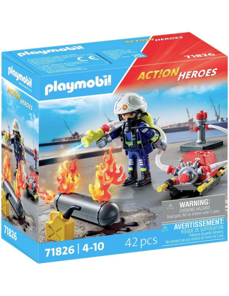 Playmobil 71826 Action Heroes bombero con boca de incendios