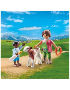 Playmobil Granjera Con Ternero 2
