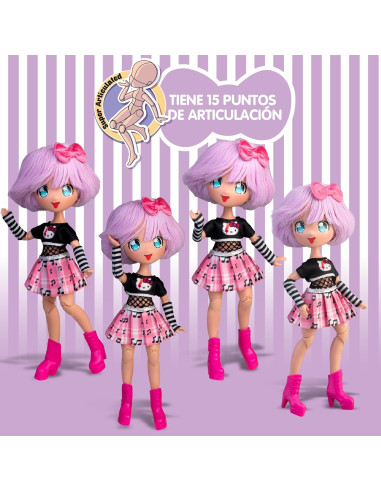 Hello Kitty Manga Doll Teddy Rock, Muñeca...