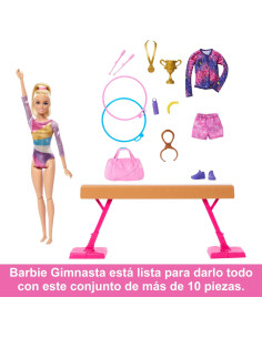 Barbie Tú Puedes ser Muñeca Gimnasta Rubia con Set de Juego 2
