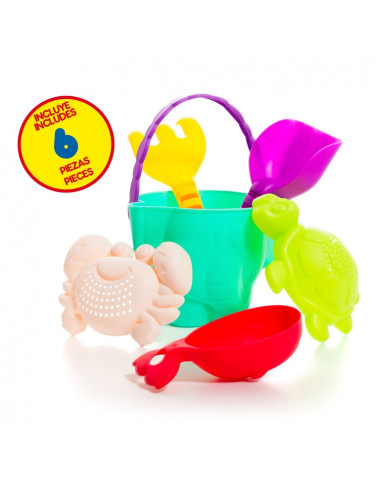 Gran camión volquete con accesorios de playa