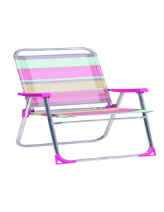 Sillón Fijo Respaldo Alto Aluminio Rayas Multicolor