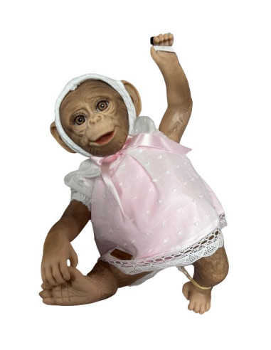 Baby Monkey Mono Rosa Y Blanco Fingerlings 2023 Bebé Interactivo
