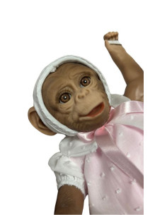 Mono Reborn Vestido Rosa y Blanco 2