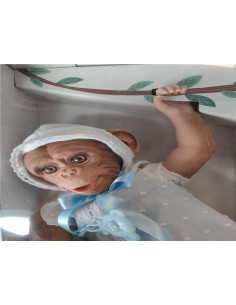 Mono Reborn Vestido Blanco y Azul 2