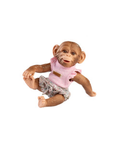 Mono reborn, cuerpo de vinilo, con camiseta rosa y...