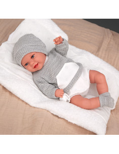 Muñeca Elegance con peso 35 cm Babyto Gris con cojin 2