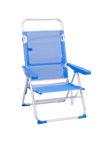 Silla 4 Posiciones Alta de Aluminio Azul