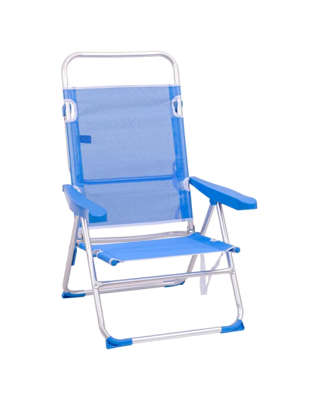 Silla 4 Posiciones Alta de Aluminio Azul