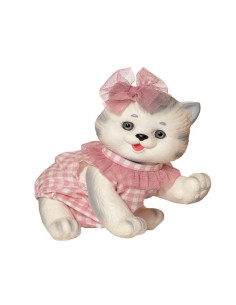 Gato Reborn Blanco Rayas Grises 23 cm