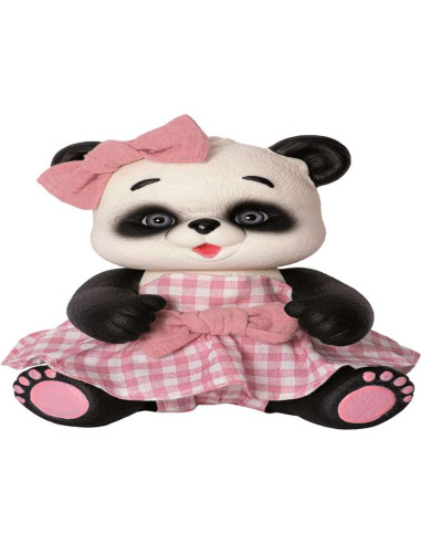 Oso Reborn Vestido Cuadros Rosa 25 cm