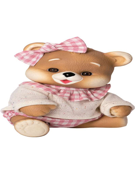 Osito Vestido Beig y Cuadros 25 cm