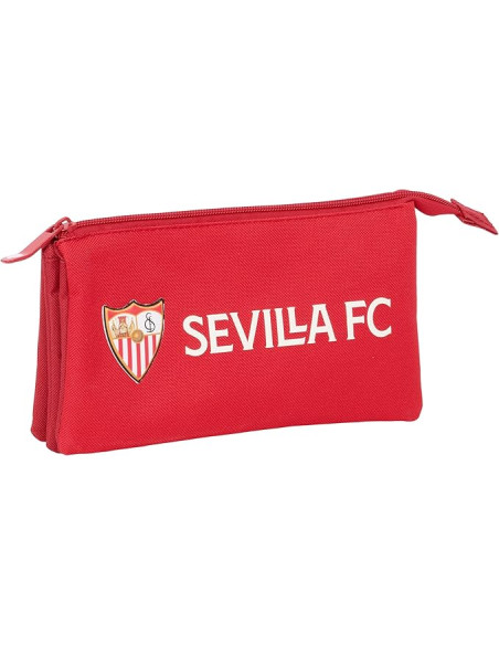 Sevilla FC - Portatodo Triple, Estuche Infantil 22x3x12 cm