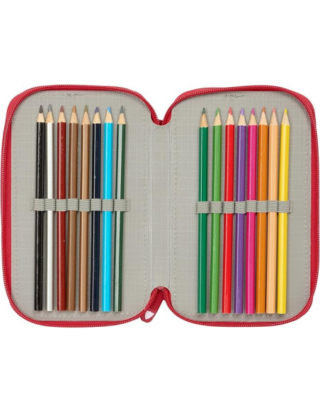 Sevilla FC - Estuche Escolar con 37 Útiles Incluidos