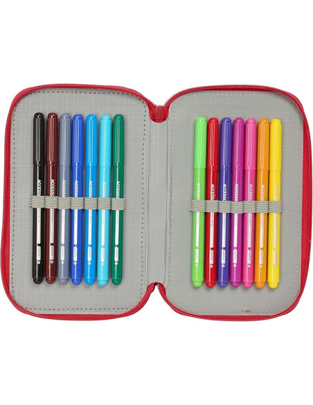 Sevilla FC - Estuche Escolar con 37 Útiles Incluidos