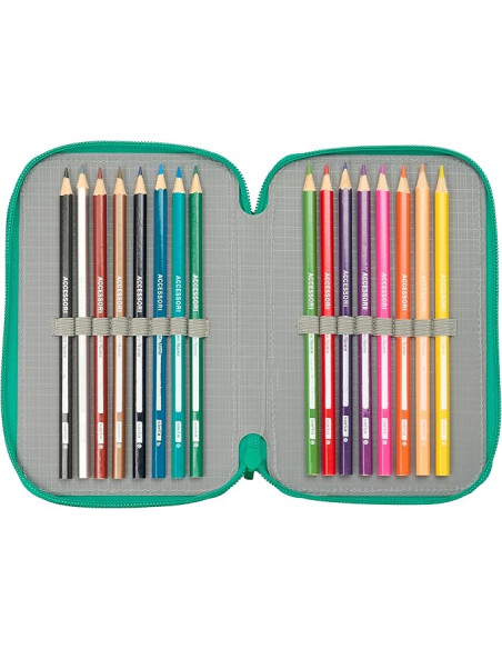 Real Betis BALOMPIÉ - Estuche Escolar con 37 Útiles Incluidos