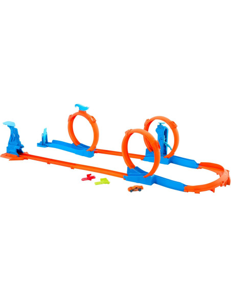 Hot Wheels Pack de triple looping Conjunto de pista con coche
