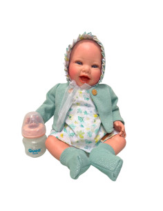 Reborn Jimena Exclusivo Verde con biberon 42 cm