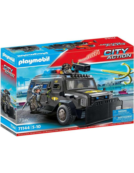 PLAYMOBIL City Action 71144 Fuerzas Especiales Vehículo Todoterreno,con luz y Sonido