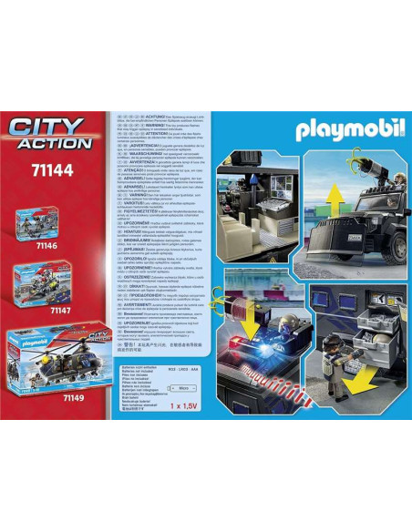 PLAYMOBIL City Action 71144 Fuerzas Especiales Vehículo Todoterreno,con luz y Sonido
