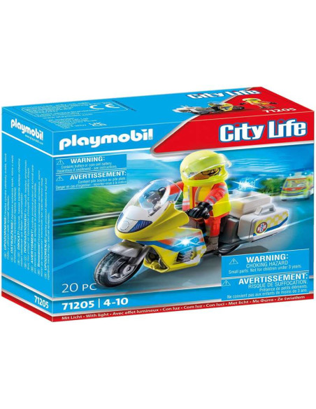 Playmobil City Life Moto de Emergencias con luz intermiente 71205