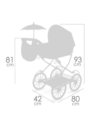 Carro de Muñecas Tulipe Plegable con Sombrilla