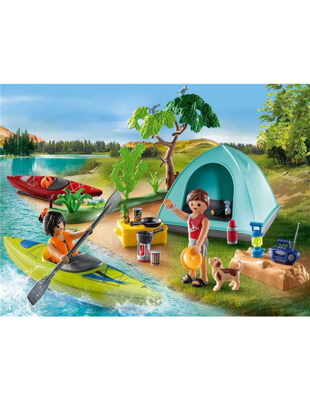 PLAYMOBIL Family Fun 71425 Camping con Hoguera
