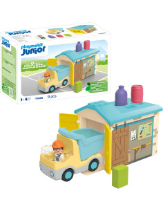 PLAYMOBIL Junior 71686 Camión de Obras con Garaje