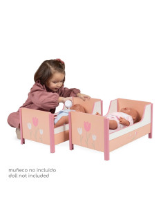 Litera Convertible de Madera para Muñecas Tulipe con Colchón 2